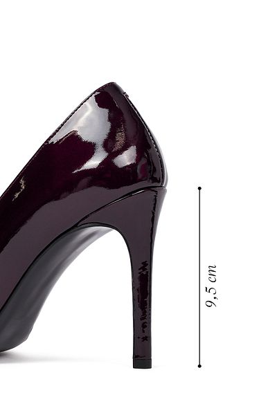 Derimod Women's Burgundy Thin Heeled Patent Leather Stiletto 25Afd162216