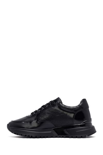 Derimod Men's Black Lace-Up Leather Casual Sneaker 25Wfd642114