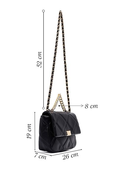 Derimod Women's Black Long Strap Quilted Crossbody Bag 25Abd2709Kp