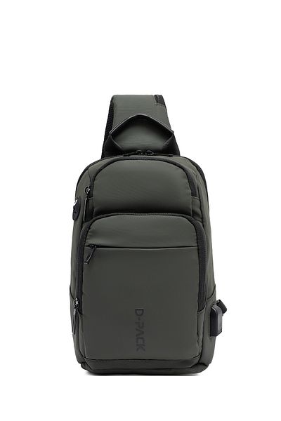 Derimod D-Pack Men's Khaki Technological Fabric Crossbody Bag 23Sbd30006F