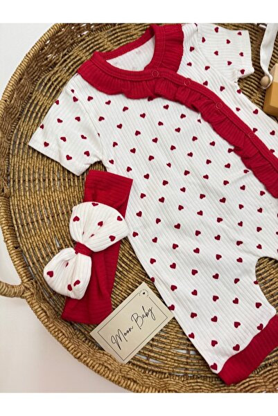 By Murat Bebe 100% Cotton Heart Printed Summer Baby Rompers