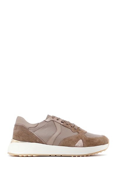 Derimod Women's Mink Lace-Up Thick Sole Leather Sneaker 25Afd370714