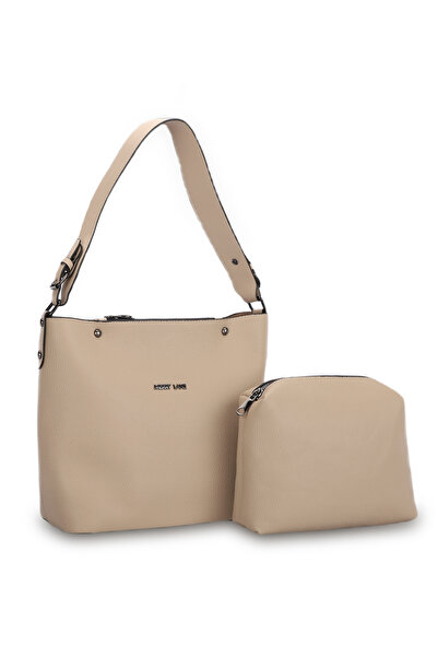 merry lane PALERMO NATUREL Γυναικεία τσάντα ώμου σε σκούρο μπεζ χρώμα