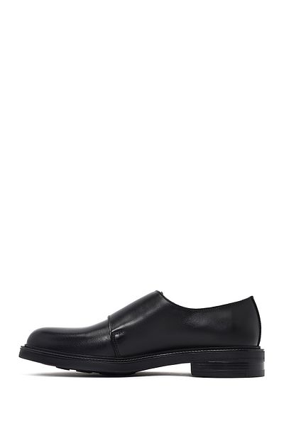 Derimod Men's Black Buckle Leather Casual Shoes 25Wfd725018