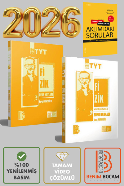 Benim Hocam Yayınları Barış Akıncıoğlu TYT Fizik Ders Notları & Soru Bankası Tamamı Video Çözümlü Yeni Nesil
