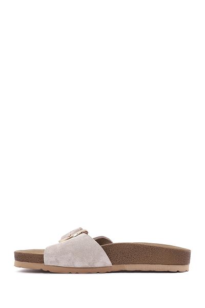 Derimod Women's Mink Buckle Suede Leather Slippers 25Sfd130610