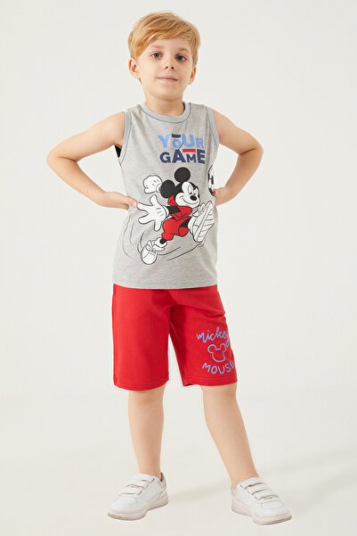 Generic Brand Mickey Mouse Boy Gray Bermuda Suit