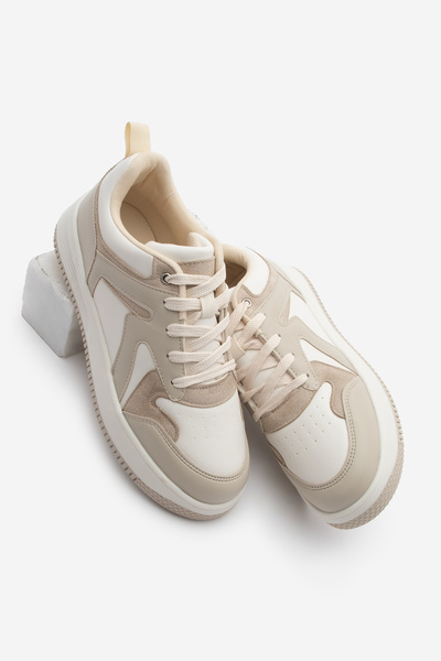 Marjin Kadın Sneaker Yüksek Taban Spor Ayakkabı Aryan Bej