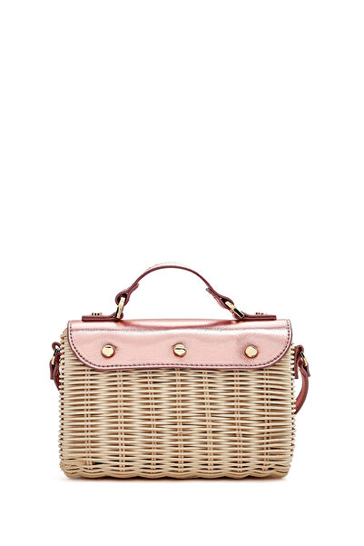 Derimod Women's Pink Accessory Long Strap Straw Crossbody Bag 25Sbd275814