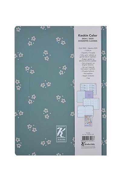 KESKİN COLOR Star 830221 -99 Academic Agenda - Sharp 17x24 Hardcover, Hard Cover