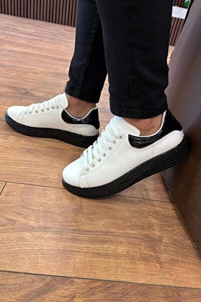 Paulo LUİZ 1051 BEYAZ MAT RUGAN DETAY HAKİKİ DERİ ERKEK SNEAKERS - ERKEK SPOR...