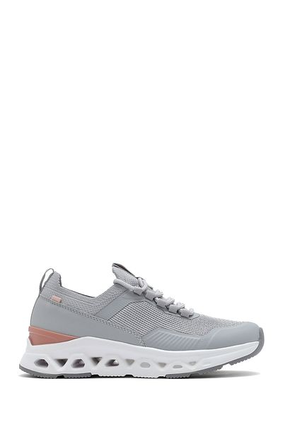 Derimod Zero Women's Gray Lace-Up Fabric Sneaker 25Sfe49566F