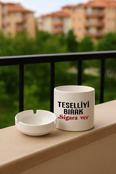 TREND YANKI Porselen Baskılı Küllük