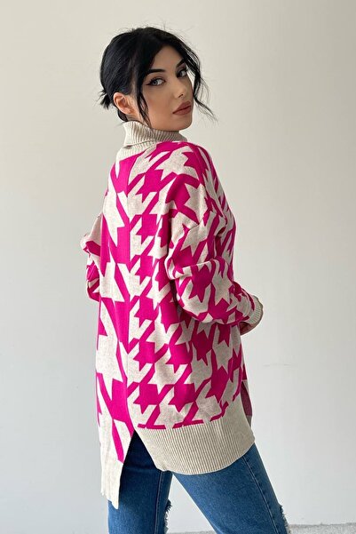 lovebox Tricotaj de damă, țesătură, cu gât țesut, cu croiala asimetrică, pulover supradimensionat 193