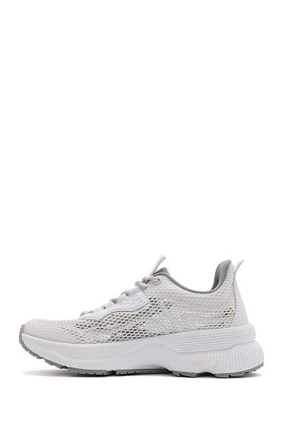 Derimod Women's White Lace-Up Thick Soled Fabric Sneaker 25Sfe48576F