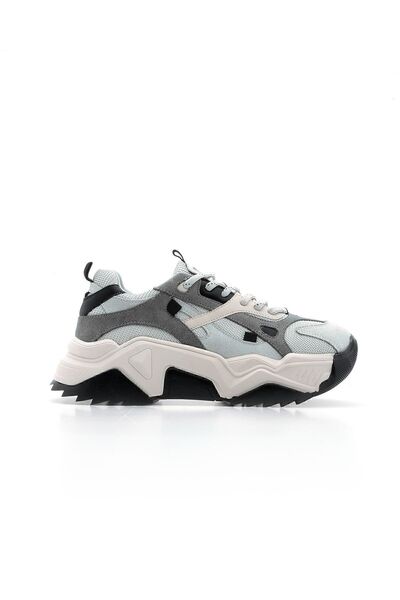 Marjin Dámské tenisky s vysokou podrážkou – šněrovací sportovní obuv Edisa, šedé běžecké boty