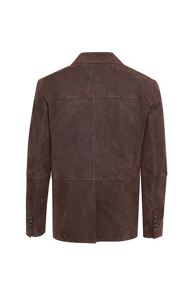 Derimod Rodrygo Men's Brown Blazer Suede Leather Jacket 25Sgd656510