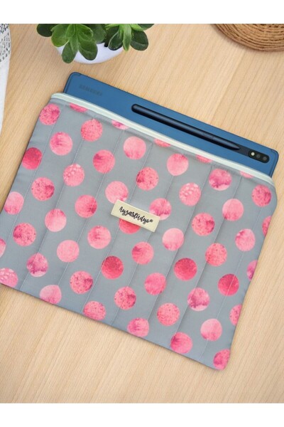 Ayza Stüdyo حقيبة كمبيوتر لوحي منقط باللون الرمادي الوردي، حقيبة Ipad رقيقة متوافقة مقاس 10-12 بوصة