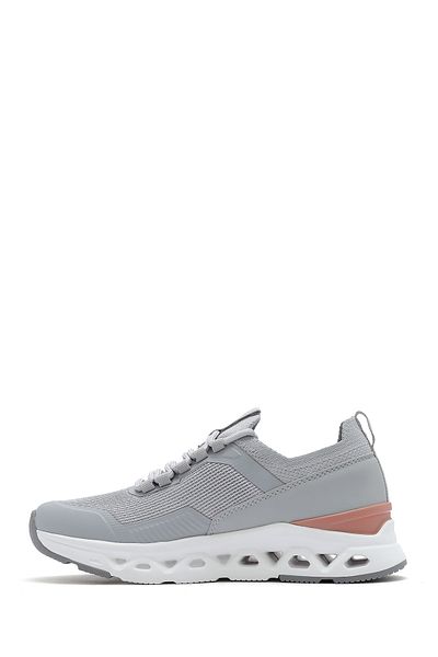 Derimod Zero Women's Gray Lace-Up Fabric Sneaker 25Sfe49566F