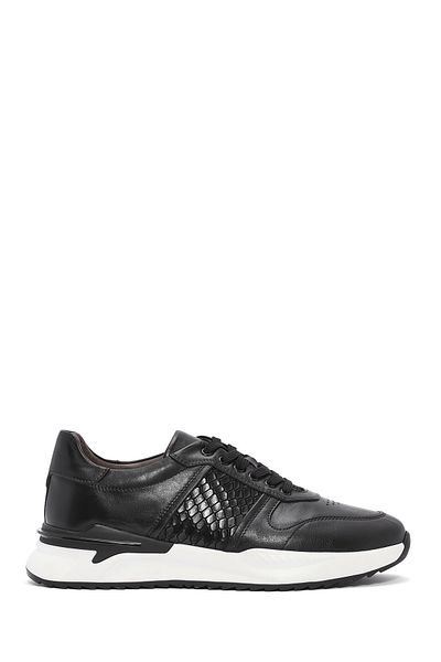 Derimod Men's Black Lace-Up Leather Casual Sneaker 25Sfd 603614