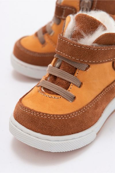 mnpc Boy's Yellow Genuine Leather Anatomical First Step Boots