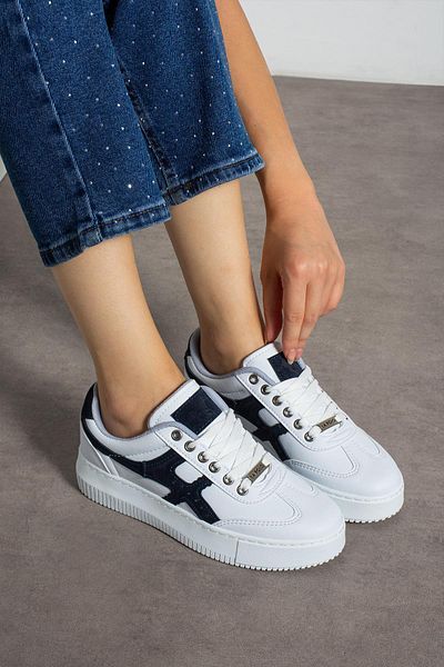 L.A Polo White Navy Blue Women's Sneaker