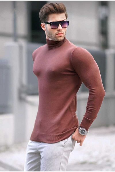 JAKARLI Unisex Cotton Turtleneck Slimfit Turtleneck Sweater