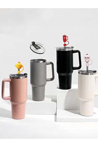 Kelira Quencher Uyumlu Pembe Ayıcık Aksesuar / Pipet Koruyucu / Silikon Pipet Ucu Kapak / 10mm Pipet Uyumlu