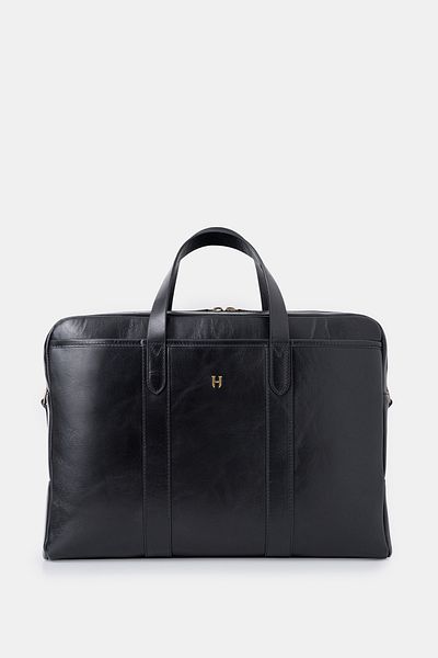 HELMBROOK Benedict Genuine Leather Men's 15.6" Two-Compartment Laptop Bag