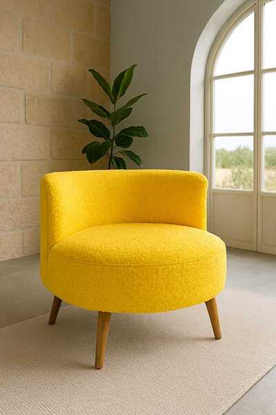 eda hacıoğlu edam bedding group Sarı Teddy Tek kişilik Berjer (SALON, BALKON, OFİS)