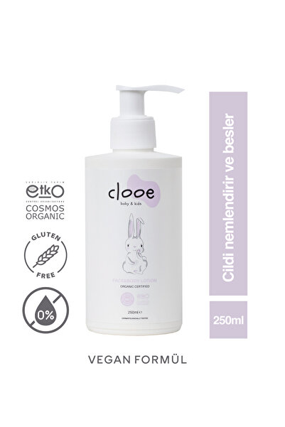 clooe Organik Bebek Losyonu (250ML) - Argan Yağı, Zeytinyağı, Huş, Gül Suyu -...