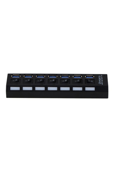 HOPE R 7-port USB3.0 hub, HOPE R, 5Gbps, with switches, USB cable and power supply