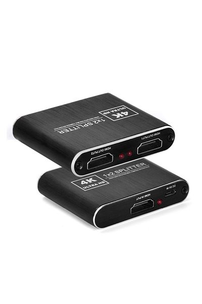 HOPE R HDMI splitter 4Kx2K@30Hz, 1 input 2 outputs, HDCP 1.4, UltraHD, slim, black