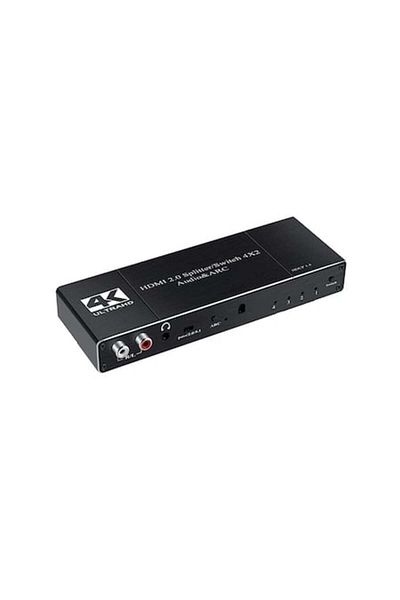HOPE R HDMI 2.0 switch, 4 inputs and 2 outputs, HDCP 1.4, 4K@60Hz, 6Gbps, ARC, R/L audio extractor, 3.5mm jack