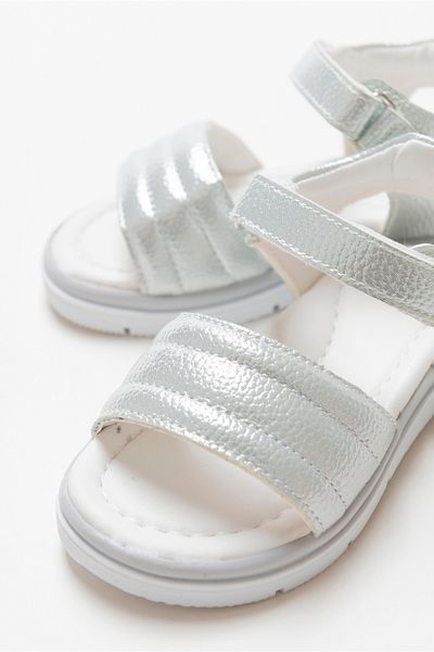 mnpc Girl's Silver Orthopedic Supported Children's Sandals