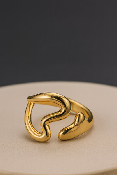 The Collection Set of 2 Modern Wave and Heart Open Form Ring Vip Ring