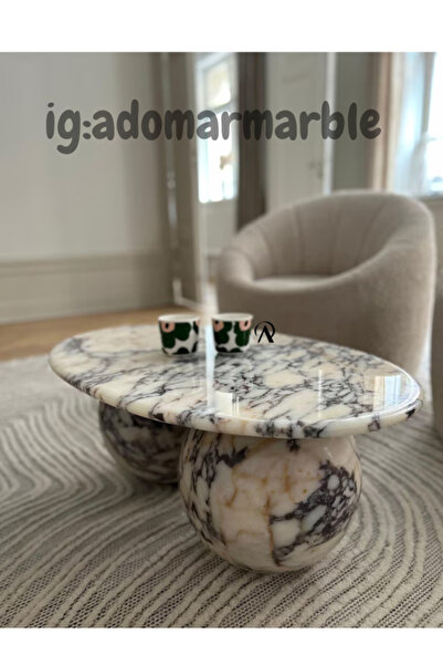 adomarmarblehandmadeandluxury ADOMAR Traverten Orta Sehpa, Mermer Orta Sehpa,...