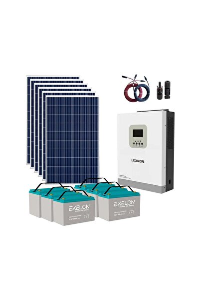 Genel Markalar Polykristalli Bağ Evi Paketi (PAKET 6) 3kW MPPT İnverter 6x295W Panel 6x100Ah Jel Akü