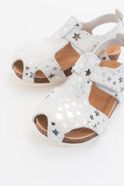 mnpc Unisex Children's Starry Silver Leather Orthopedic Supported Children's Sandals