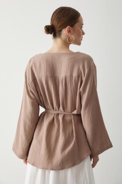 Laluvia Norkové kimono s mnoha knoflíky