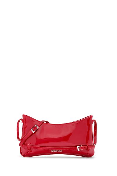 Derimod Women's Red Patent Leather Shoulder Bag 25Sbd 200116