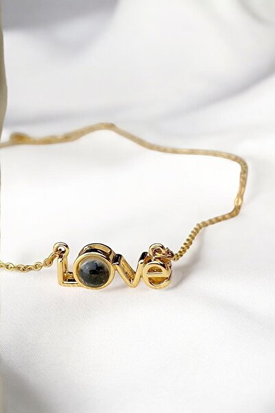 özgül takı ve tasarım Kadın Paslanmaz Çelik Love Kolye (100 DİLDE SENİ SEVİYORUM YAZILI)