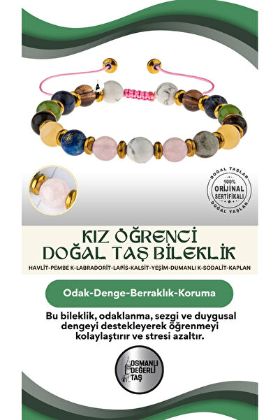 OSMANLI DEĞERLİ TAŞ سوار من الحجر الطبيعي للطالبات - هافليت - وردي K - لابراد...