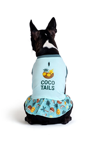 fouramour فستان كلب من القطن باللون الأخضر المائي "كوكو تيلز"