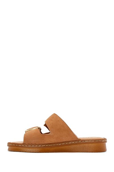 Derimod Women's Powder Buckle Suede Leather Comfort Slippers 25Sfd 340110