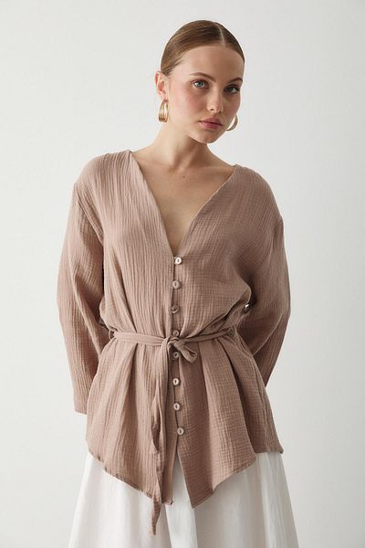 Laluvia Mink Multi-Button Kimono