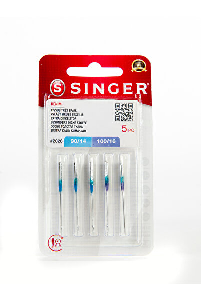 SİNGER Kot Makine İğnesi 2026 90/14 - 100/16 Numara