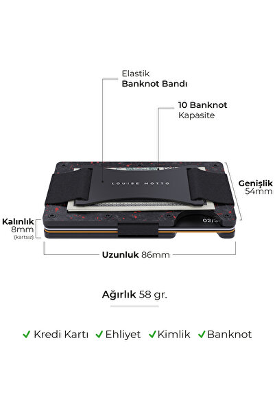 Louise Motto Küspedal Card Portfolio & Card Holder - Premium Seral (Red)