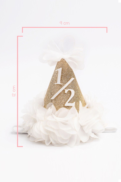 Le Mabelle White 1/2 Year Old Funnel Baby Crown