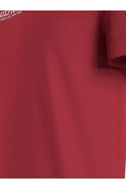 Tommy Hilfiger Men's Brand Logo Organic Cotton Crew Neck Red T-Shirt Mw0Mw34387 Xlg